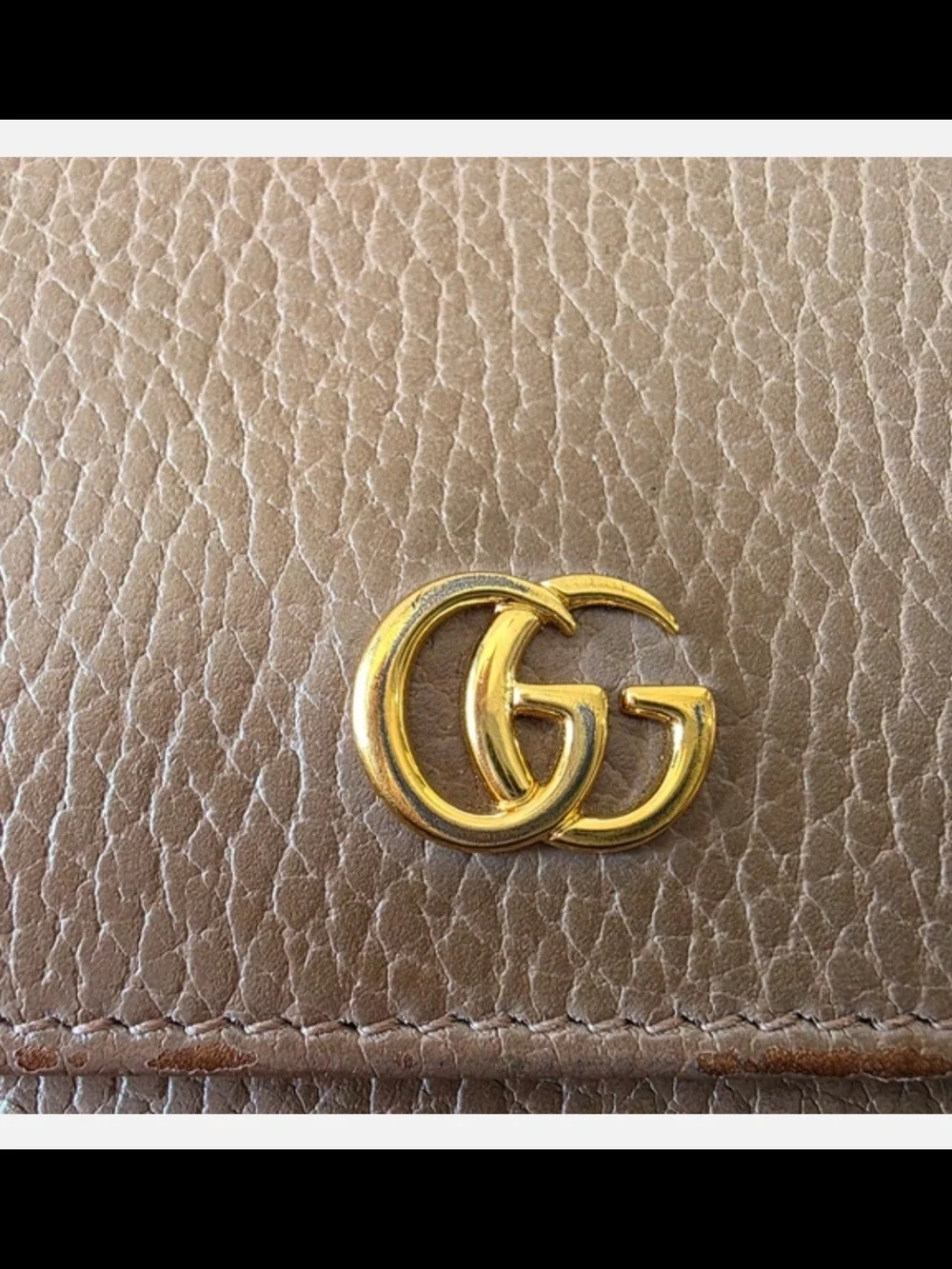 Gucci GG Marmont Taupe Continental Wallet Entrupy COA